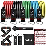 WALITO Resistance Bands Set - 150LBS Exercise Resistance Bands with Handles, 5 Tube Fitness Bands with Door Anchor, Elastic Bands for Exercise, Physical Therapy, Home Workouts