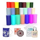 SPECUT XINPOCUT infusible Transfer Ink Sheets(21pcs/Set, 4.5'x12') - Solid Color Paper Sublimation for Cricut Mug Press, Silhouette Cameo or Heat Press Machine Sheets T-Shirts Bag