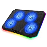 havit Gaming Laptop Cooling Pad 15.6'-17' - RGB Laptop Cooler with 4 Quiet Fans Laptop Cooling Stand, Ergonomic & Comfort