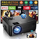 5G WiFi Bluetooth Native 1080P Projector[Projector Screen Included], Roconia 9000LM Full HD Movie Projector, 300' Display Support 4k Home Theater,Compatible with iOS/Android/XBox/PS4/TV Stick/HDMI/USB