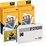Kodak Mini 2 Retro 2.1x3.4” Portable Photo Printer (60 Sheets), Wireless Connection, Compatible with iOS, Android & Bluetooth, Real Photo, 4PASS & Lamination Process, Premium Quality – White