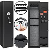 KAER 3-5 Rifle Gun Safe,Gun Safes for Rifles and Pistols,Biometric Fingerprint Rifle Safe for Home,Gun Cabinets with Adjustable Pistol Rack,Removable Shelf
