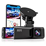 REDTIGER Dash Cam for Cars,4K UHD 2160P Car Camera Front, Wi-Fi GPS,3.16' LCD Screen,Night Vision,170° Wide Angle,WDR,G-Sensor,24H Parking Monitor, Support 256GB Max
