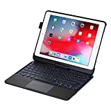 iPad Keyboard Case for iPad 2018 (6th Gen) - iPad 2017 (5th Gen) - iPad Pro 9.7 - iPad Air 2&1-360 Rotatable - Wireless/BT - Backlit 7 Colors - iPad Case with Keyboard for iPad OS (9.7, Black)