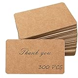 Primbeeks 300pcs Premium Blank Kraft Paper Cards, Double-sided Available Word Card, 3.5' x 2.2' Business Cards Message Card DIY Gift Card Kraft Note Paper Tags Scratch Paper Flash Cards