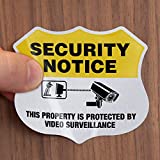 SmartSign “Protected by Video Surveillance” Security Notice Decal Set | Five Pack of 2.75'x3.25' EG Reflective Adhesive Labels