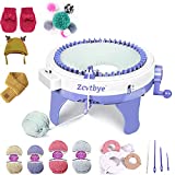 Knitting Machine,48 Needles Knitting Machines with Row Counter and Pompom Maker, Smart Weaving Round Loom,Double Knit Loom Machine Kit,DIY Knit Scarf Hat Sock…