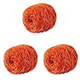 10.58oz 300g Chenille Velvet Yarn Orange Yellow Bulky Vegan Soft Yarn Velvet Knitting Yarn Polyester Blended Cotton Chenille Yarn Hand Knitting Yarn Crochet Thread for Clothing Hat Scarf Blanket