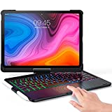 Keyboard Case for iPad Pro 11 inch 3rd Generation 2021–360° Rotatable Touchpad Keyboard Case with Backlight, Compatible with iPad 10.9”Air 4th Gen/iPad 11”1st /2nd / 3rd Gen (Black)