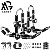 XGeek Kayak Roof Rack 4-in-1 for Kayak, Surfboard, Canoe and Ski Board Rooftop Mount Carrier Folding Adjustable Bilateral J-Style Rack on SUV, Car and Truck