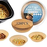 Air Fryer Disposable Paper 120 Pcs Round Non-Stick Paper Prime Oil-proof Parchment Paper Cooking Paper for Fryers Basket Frying Pan Microwave Oven （7.9-Inch）