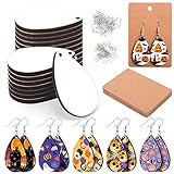 50pcs Sublimation Blanks Products - Sublimation Earring Blanks with Earring Hooks and Jump Rings for Halloween Christmas Women Girls DIY Earring Project Sublimation Accessories