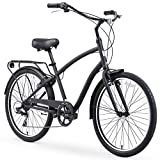sixthreezero EVRYjourney Steel Men's Hybrid Bike with Rear Rack, 26 Inches, 7-Speed, Matte Black