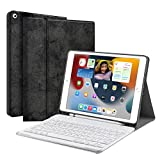 Keyboard Case for iPad 9th 8th 7th Generation 10.2' - JUQITECH Wireless Bluetooth Magnetic Detachable Keyboard iPad 9th/8th/7th Gen 2021/2020/2019 Stand Tablet Cover Case Built-in Pencil Holder, Black