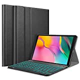 Fintie Keyboard Case for Samsung Galaxy Tab A 10.1 2019 Model SM-T510/T515/T517, Slim Stand Cover w/Detachable Wireless Bluetooth Keyboard, 7 Color Backlight, Black