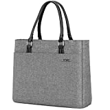 Laptop Tote Bag for Women Men,DTBG Women Shoulder Bag Nylon Briefcase 15.6 Inch Large Purses Work Bags for Women 15-15.6 Inch (Grey)