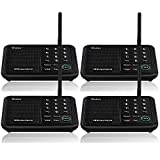 Wuloo Intercoms Wireless for Home 5280 Feet Range 10 Channel 3 Code, Wireless Intercom System for Home House Business Office, Room to Room Intercom, Home Communication System (4 Packs, Black)