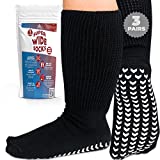 Extra Wide Socks for Swollen Feet, Bariatric Socks, Non Slip Cast Sock, Hospital Socks, Swollen Feet Socks Women, Extra Wide Mens Socks, Diabetic Edema Sock, Hospital Socks for Men with Grips -3 pairs