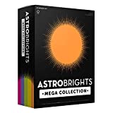 Astrobrights Mega Collection, Colored Paper,'Joyful' 5-Color Assortment, 625 Sheets, 24 lb/89 gsm, 8.5' x 11' - MORE SHEETS! (91624)