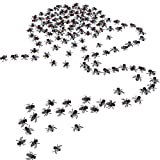 120 Pieces Plastic Fake Flies Fly Fake Flies Simulated Insect Joke Toys Realistic Little Flies for Joke April Fool's Day Party Supplies Prank Insect Props Course Teaching