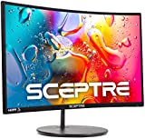 Sceptre 24' Curved 75Hz Gaming LED Monitor Full HD 1080P HDMI VGA Speakers, VESA Wall Mount Ready Metal Black 2019 (C248W-1920RN)