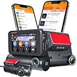 Rove R3 Dash Cam, 3” IPS Touch Screen, 3 Channel Dash Cam Front and Rear with Cabin, 5.0 GHz WiFi, Built-in GPS, 2K-1440P+1080P+1080P, 24-HR Parking Monitor, Supercapacitor, Supports up to 512GB Max