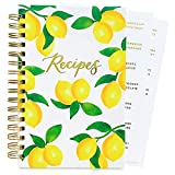 Teal Petal Blank Recipe Book To Write In Your Own Recipes - Recipe Notebook, Hardcover Recipe Journal Keepsake Cookbook for Organizing Favorite Family Recipes With Tabs, 5.75x8.75' Lemons