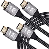 8K HDMI Cable 10 Ft, 2 Pack HDMI 2.1 Cord 10Ft Ultra High Speed 48gbps Support 4K 120Hz 144Hz 8K 60Hz HDR eARC HDCP 2.2 2.3 for Gaming Compatible with PS4 PS5 Dolby Vision Roku Samsung QLED TV