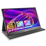 KYY 4K Portable Monitor 15.6'' 3840x2160 UHD USB-C Monitor, 100% Adobe RGB, 400cd/㎡, IPS Computer Gaming Display HDR Travel Monitor w/Speakers & Smart Cover for Laptop Xbox PS5 Switch PC Phone