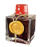 J. Herbin 1670 Anniversary Inks - Gold Sheen 50 ml Bottled - Rouge Hematite (Dark Red Ink)