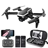 GoolRC CSJ S171 PRO RC Drone with Dual Camera, 4K HD WiFi FPV Mini Drone for Kids and Adults, Foldable RC Quadcopter with 3D Flip, Headless Mode, Altitude Hold, Storage Bag and 2 Batteries