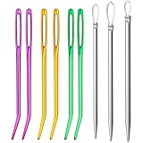 Wool Needles Colorful Bent Tip Tapestry Needles Large-Eye Aluminium Sewing Knitting Needles