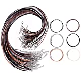 48 PCS Waxed Necklace Cord, 6 Assorted Colors Necklace Rope, Leather Necklace Cord with Clasp for Jewelry Making, Cord Necklace for Bracelet, Beads, Pendants, Charms