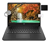 Newest HP 14' Thin Light Touchscreen Laptop, AMD Dual-Core 3020e CPU, 16GB RAM, 320GB Storage(64GB eMMC+256GB SSD), Webcam, 1-Year Office, Bundle with GalliumPi Mousepad (Black)