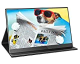 Narrow Frame Ultraslim Portable Monitor, HONGO 15.6 Inch FHD 1080P Computer Gaming Dual Monitor USBC Display for Laptop PC Phone Xbox PS4 Switch, Smart Stand Included
