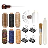 Bookbinding Kit - KOOTIKO Bookbinding Supplies, Hand Book Binding Starter Tools Set with Real Bone Folder,Paper Awl, Large-Eye Needles, Glue Brush, Wax Thread for Handmade DIY Books