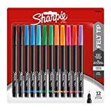 Sharpie Pens, Fine Point (0.4mm), Assorted Colors, 12 Count, Acid-Free, Quick-Drying, Fade-Resistant