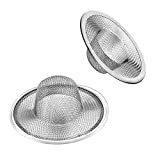 2pcs Heavy Duty Stainless Steel Slop Basket Filter Trap, 2.75' Top / 1' Mesh Metal Sink Strainer,Perfect for Kitchen Sink/Bathroom Bathtub Wash Basin Floor Drain Balcony Drain Hole,Utility…
