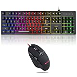 RGB 104 Keys Gaming Keyboard and Backlit Mouse Combo,BlueFinger USB Wired Rainbow Keyboard,Gaming Keyboard Set for Laptop PC Computer Game and Work