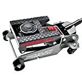 Powerbuilt 2 Ton Triple Lift Floor Jack, Lifts Cars, Trucks, Motorcycles, ATV's, Transmissions, Tie-Down Loops, Locking Safety Bar - 620422E