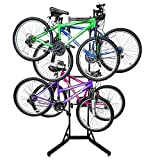 RaxGo Bike Garage Storage Rack, 4 Bicycle Garage Floor Stand, Adjustable, Freestanding, Adjustable Hooks, For Mountain & Road bicycles, Universal For Indoor Use