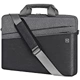 DOMISO 17 Inch Shockproof Laptop Carrying Case Business Briefcase Waterproof Messenger Shoulder Bag for 17'-17.3' Notebook/Chromebook/Dell/Lenovo/Acer/HP/MSI/ASUS, Black & Dark Grey