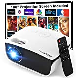 Outdoor Projector, Mini Projector with 100' Screen, 1080P and 240' Supported Movie Projector 7500 L Portable Home Video Projector Compatible with Smartphone/TV Stick/PS5/PC/Laptop