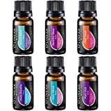 Top 6 Blends Essential Oils Set - Aromatherapy Diffuser Blends Oils for Sleep, Mood, Breathe, Temptation, Feel Good, Stress Relief