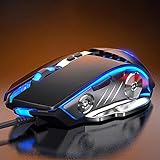 Gaming Mouse USB Wired RGB Backlit Silent Click Gamer Mouse with 4 Adjustable DPI Up to 3200, Comfortable Grip Ergonomic Optical Gaming Mice for Laptop PC Gamer Computer Desktop