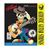 Alice Acoustic Guitar Strings Set - 6-String for Beginner, High Quality Steel Copper Alloy in Phosphor Bronze Color, 3 Packs (A206 Super Light)