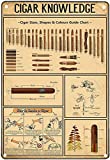 WZVZGZ Retro Metal Tin Sign - Vintage Art Poster Plaque Cigar Knowledge Metal Poster Plaques for Home Living Room Kitchen Cafe Bar Wall Decor Tin Sign Metal Signs Vintage 8x12 Inch