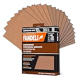 Fandeli | Multi-Purpose Sanding Paper | Assorted Grits (80,120,220) | 25 Sheets of 9'' x 11'' | Perfect for Sanding Metal and Sanding Wood | Hand Sanding | Orbital Sanders