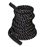 ZENY Exercise Battle Rope 1.5/2 Inch Diameter 30ft/40ft/50ft Length Poly Dacron Workout Exercise Training Rope Core Strength Muscles Building Conditioning Rope Home Gym Equipment (2''x30ft)