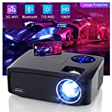 Native 1080P 5G WiFi Bluetooth Projector, AILESSOM 20000LM 450' Display Support 4K Movie Projector, High Brightness for Home Theater and Business, Compatible with iOS/Android/TV Stick/PS4/HDMI/USB/PPT